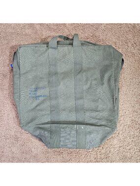 Vintage US Army Flyers Kit Bag Canvas Duffel Zipper Bristol Name Patch 80s